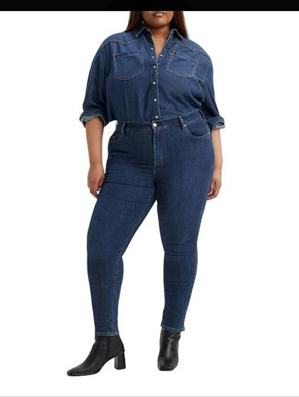 Levi's 721 High Rise Skinny Jeans Plus Size 16W Dark Wash Stellar Stretch NWT